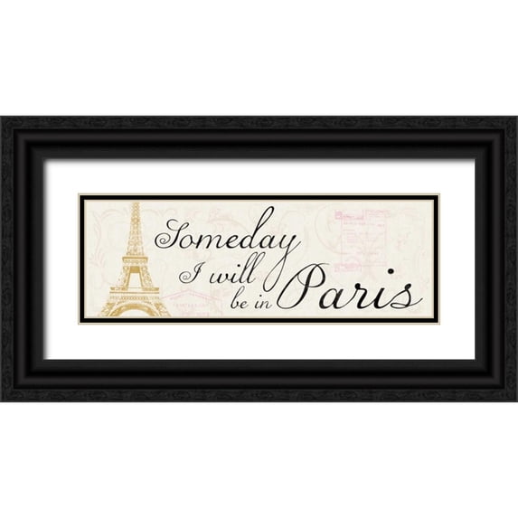 Gibbons, Lauren 24x11 Black Ornate Wood Framed with Double Matting Museum Art Print Titled - Be in Paris