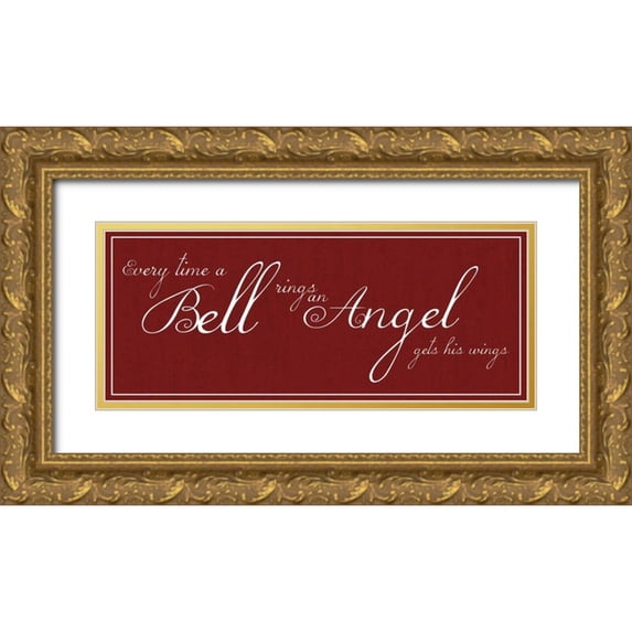 Gibbons, Lauren 24x12 Gold Ornate Wood Framed with Double Matting Museum Art Print Titled - Bell Rings No Bell