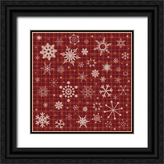 Gibbons, Lauren 26x26 Black Ornate Wood Framed with Double Matting Museum Art Print Titled - Snow Flake 2