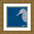 thumbnail image 1 of Gibbons, Lauren 26x26 Gold Ornate Wood Framed with Double Matting Museum Art Print Titled - Blue Sea Horse, 1 of 4