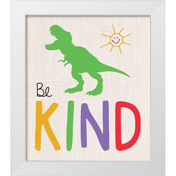 Gibbons, Lauren 26x30 White Modern Wood Framed Museum Art Print Titled - Be Kind Trex 2