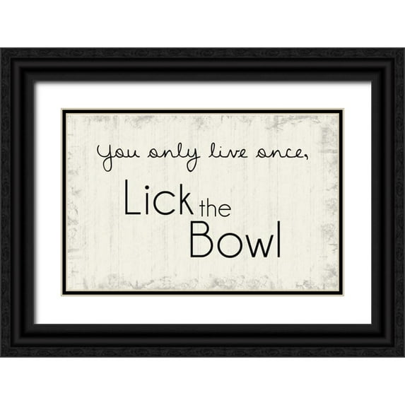 Gibbons, Lauren 32x22 Black Ornate Wood Framed with Double Matting Museum Art Print Titled - Lick the Bowl