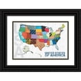 thumbnail image 1 of Gibbons, Lauren 32x23 Black Ornate Wood Framed with Double Matting Museum Art Print Titled - US Map Kids, 1 of 4
