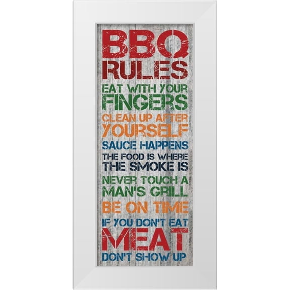 Gibbons, Lauren 8x14 White Modern Wood Framed Museum Art Print Titled - BBQ Rules 3
