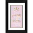 thumbnail image 1 of Gibbons, Lauren 9x14 Black Ornate Wood Framed with Double Matting Museum Art Print Titled - Unicorn Be Yourself, 1 of 4