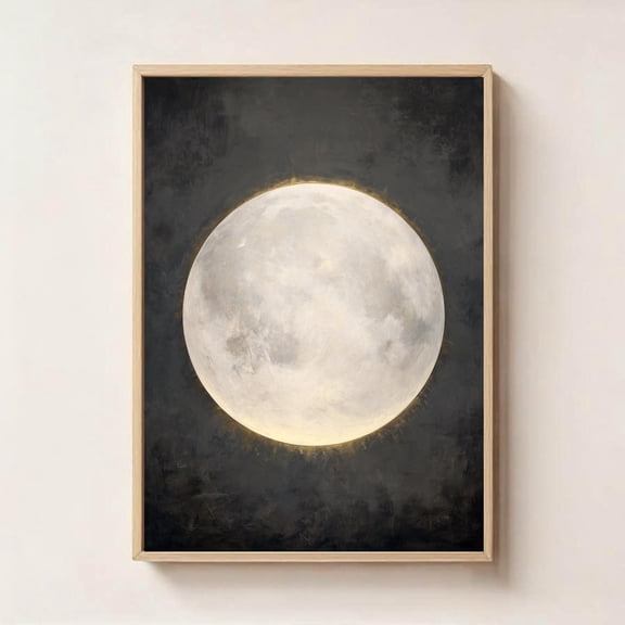 Gibbous Moon Wall Art Lunar Phase Print Mystical Decor, Unframed Paper Poster 8x10in