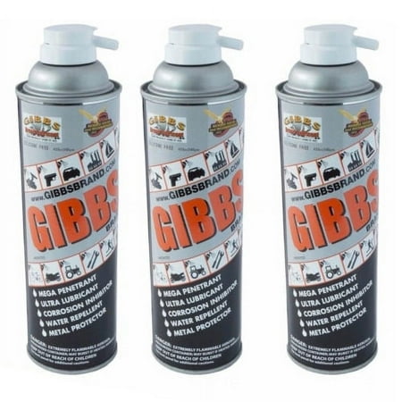 (12 pack) Gibbs Brand Lubricant 12 oz Spray Cans, Set of 3