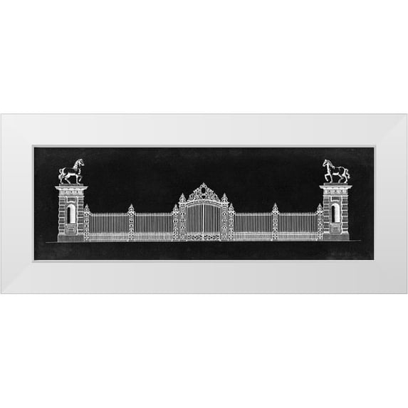 Gibbs, James 14x7 White Modern Wood Framed Museum Art Print Titled - Graphic Palace Gate II