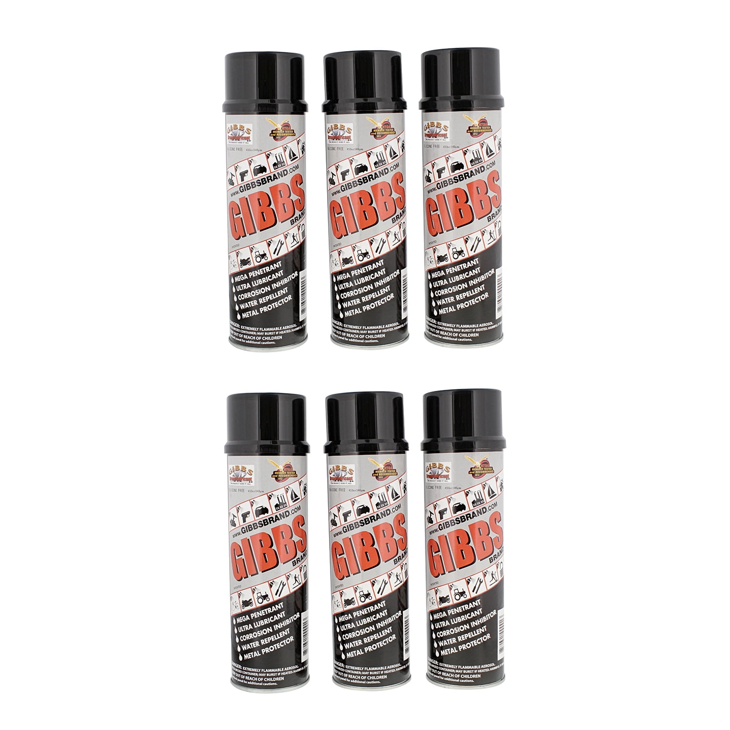 Gibbs Lubricant 6 Pack of 12oz Cans