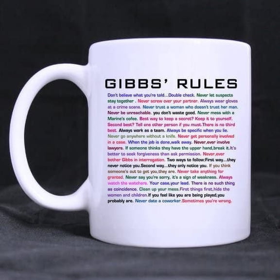 Gibbs'Rules Coffee Mug Ceramic White Mugs 11 Ounce