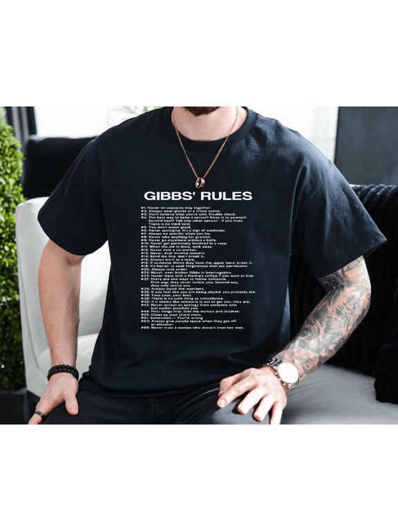 Gibbs Rules TV Show Crime Drama Fan Present Statement Unisex T-Shirt, up to size 3XL.