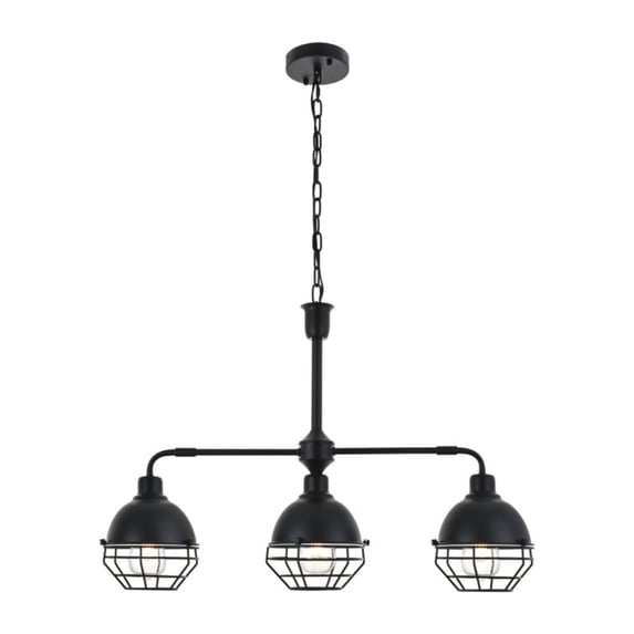 Gibil 3 light Black Pendant