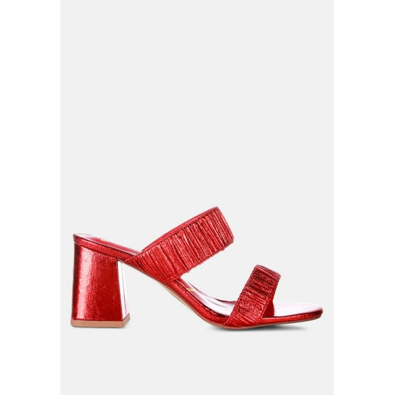 Giblet Metallic Slip On Block Heels