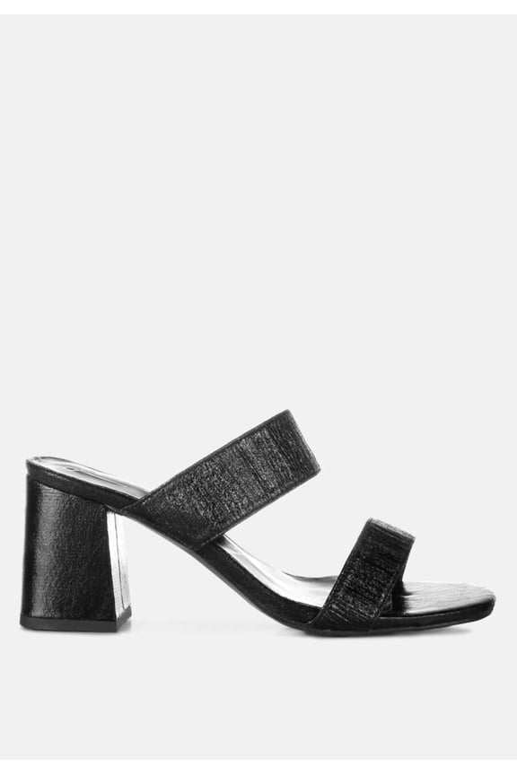 Giblet Metallic Slip On Block Heels