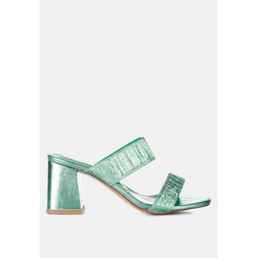 Giblet Metallic Slip On Block Heels