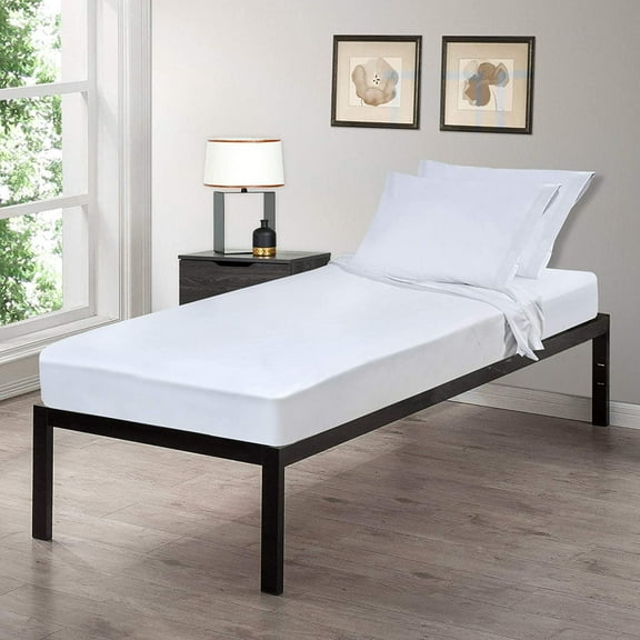 Giblin 4 Piece Set Cot Size 30" x 75" Fitted Flat Sheet Pillow Case Set Perfect for Camp Bunk Beds / RVs / Guest Beds (White)