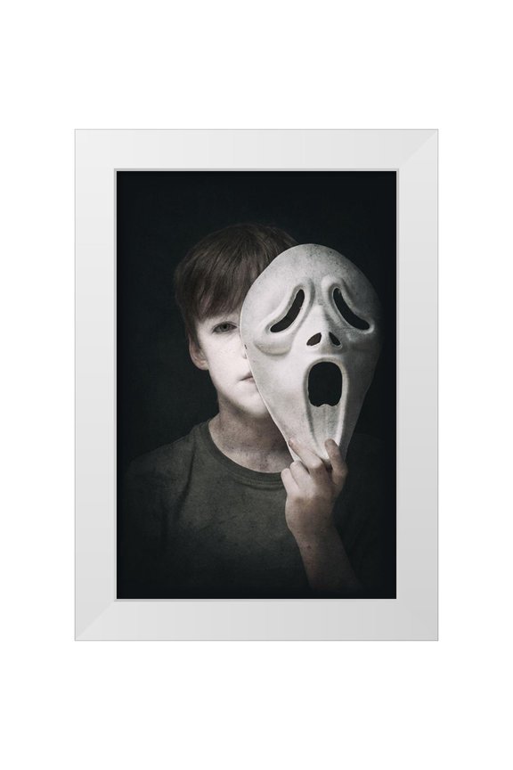 Gibney, Paul 11x14 White Modern Wood Framed Museum Art Print Titled - Behind The Mask