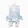 thumbnail image 1 of Gibobby 8Pcs Infant Newborn 3-6 Months Boy Girl Fall Winter Clothes Sets Jumpsuit+Romper+Tops+Hat+Pants+Bib+Sock Shoses Outfits Set Casual Daily Wear Infant Gift Layette Outfit Set,Light Blue, 1 of 6