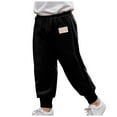 thumbnail image 1 of Gibobby Athletic Youth Sweatpants Joggers with Pockets, Moisture Wicking, Soft and Breathable Cotton Rich(Black,2-3 Years), 1 of 5