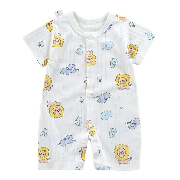 Gibobby Baby Boy Romper Set Outfit, Short Sleeve Bodysuits, Soft and Breathable Infant Jumpsuit for Boys(Light Blue,18-24 Months)