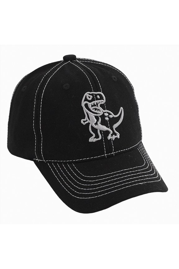 Baby Boys Girls Baseball Hat Dinosaur Pattern Adjustable Toddler Sun Hat 12 18 Months 1-4T Kids Outdoor Play Cap Infant Ball Cap for Summer(3-8 Years,Black)