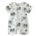 thumbnail image 1 of Gibobby Baby Boys Girls Rompers Jumpsuits Toddler Short Sleeve Infant Sleep and Play Romper Viscose from Bamboo Pajamas(Light Gray,0-6 Months), 1 of 4