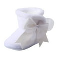 thumbnail image 1 of Gibobby Baby Girl Booties Non Slip Faux Infant Ankle Snow Boots Newborn Toddler First Walker Winter Crib Shoes(White,9-12 Months), 1 of 6