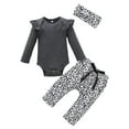 thumbnail image 1 of Gibobby Baby Girl Clothes Outfits Cute Flower Romper Daisy Pant Fall Winter Newborn Outfit Sets Baby Girl Winter Clothes(Grey,0-3 Months), 1 of 5