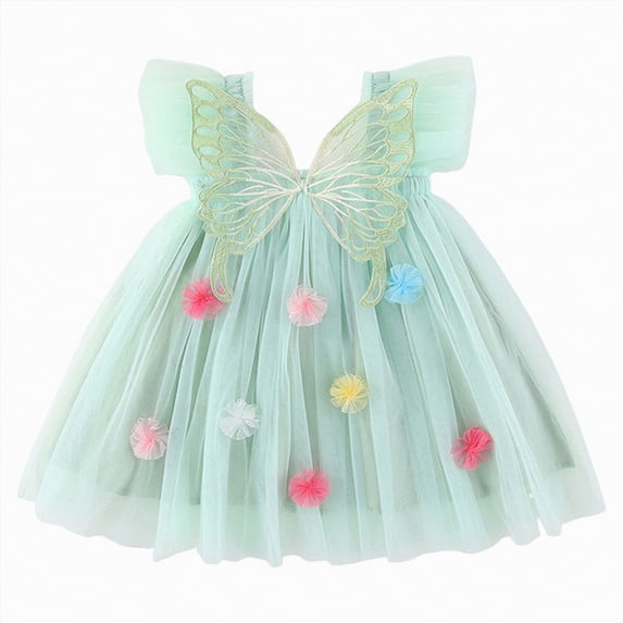 Gibobby Baby Girls Birthday Outfit My Birthday Cake Smash Dress Polka Dots Tutu Dresses Infant Short Sleeve Summer Clothes(3-4 Years,Sky Blue)