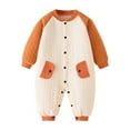 thumbnail image 1 of Gibobby Baby Girls Boys Winter Hooded Snowsuits Romper Bodysuits Newborns Warm Bodysuits Outfits,Orange,12-1 M, 1 of 6
