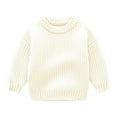 thumbnail image 1 of Gibobby Baby Girls Knitted Cardigan Sweater Crewneck Knit Crochet Button Closure Cardigan Tops Coat Outwear for Toddler,White,3-6 Months, 1 of 5