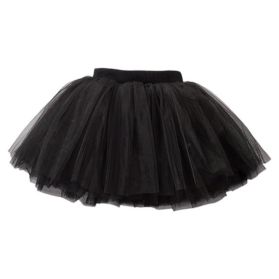Gibobby Baby Girls Soft Fluffy Tutu Skirt Tulle Dress Skirt Layers Soft for Newborn,Toddler(Black,12-18 Months)