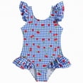 thumbnail image 1 of Gibobby Baby Infant Swimsuit Girl Toddler Bathing Suit Girl Summer Beach Bikini Tankini Swimwear Hat 3-24 Months 2t-5t(3-4 Years,Blue), 1 of 5