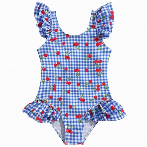 Gibobby Baby Infant Swimsuit Girl Toddler Bathing Suit Girl Summer Beach Bikini Tankini Swimwear Hat 3-24 Months 2t-5t(3-4 Years,Blue)
