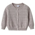 thumbnail image 1 of Gibobby Baby Kids Girls Cardigan Long Sleeve Button Sweater Crew Neck Cardigans Knitwear Cute Toddler Dailywear,Coffee,12-18 Months, 1 of 4