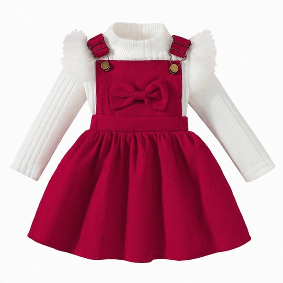 Gibobby Baby Kids Little Girl 2Pcs Fall Outfits 6 12 24 Months 2T 3T 4T 5T Long Sleeve Floral Print Pullover Tops + Flare Pants Set Toddler Clothes Set(3-4 Years,Red)
