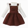 thumbnail image 1 of Gibobby Baby Kids Little Girl 2Pcs Fall Outfits 6 12 24 Months 2T 3T 4T 5T Long Sleeve Floral Print Pullover Tops + Flare Pants Set Toddler Clothes Set(18-24 Months,Brown), 1 of 9