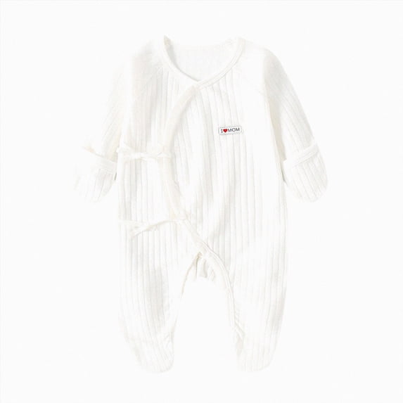 Gibobby Baby Onesies Comfortable Long Sleeved Crew Neck Bodysuit Color Ribbed 0 3 6 9 12 18 24Months Newborn Jumpsuit Soft Unisex Baby Clothes(0-1 Months,White)