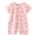 thumbnail image 1 of Gibobby Baby Pajamas, Short Sleeve Footless Rompers, Snap Closure Sleeper for Boy Girls(Red,6-12 Months), 1 of 4