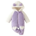 thumbnail image 1 of Gibobby Baby Plush Long Sleeve Polar Fleece Jumpsuit with Bear Ears Baby Fleece Hooded Jumpsuit Infant Winter Outfit(Purple,0-3 Months), 1 of 9