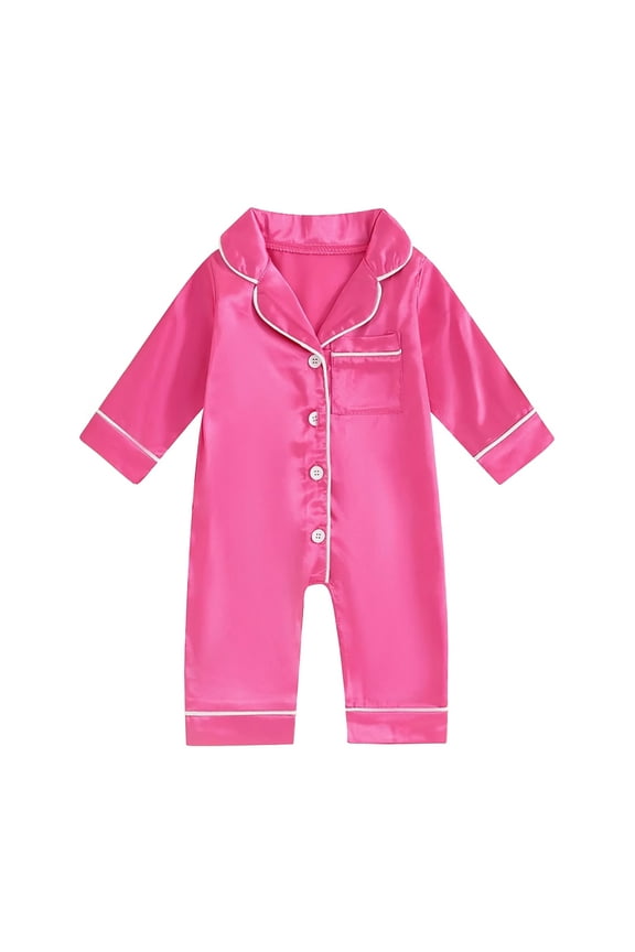 Baby Romper Infant Hooded Jumpsuit Long Sleeve Footed Onesie Outwear Outfits(Hot Pink,18-24 Months)