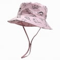 thumbnail image 1 of Gibobby Baby Sun Hat UPF 50+ Sun Protective Toddler Bucket Hat Cartoon Print Wide Brim Summer Outdoor Play Beach Hat for Boys Girls 12-18 Months 1T 2T 3T 4T 5T 6T(6-12 Months,Pink), 1 of 4