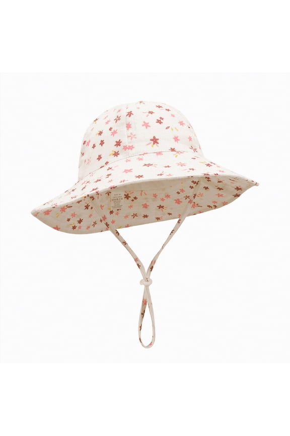 Baby Sun Hat UPF 50+ Sun Protective Toddler Bucket Hat Cartoon Print Wide Brim Summer Outdoor Play Beach Hat for Boys Girls 12-18 Months 1T 2T 3T 4T 5T 6T(S,S)