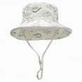 thumbnail image 1 of Gibobby Baby Sun Hat UPF 50+ Sun Protective Toddler Bucket Hat Cartoon Print Wide Brim Summer Outdoor Play Beach Hat for Boys Girls 12-18 Months 1T 2T 3T 4T 5T 6T(6-12 Months,Beige), 1 of 4