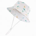 thumbnail image 1 of Gibobby Baby Sun Hat UPF 50+ Sun Protective Toddler Bucket Hat Cartoon Print Wide Brim Summer Outdoor Play Beach Hat for Boys Girls 12-18 Months 1T 2T 3T 4T 5T 6T(6-12 Months,White), 1 of 4