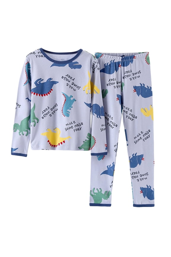 Bamboo-Rayon 2-Piece Pajamas Boys Girls Matching Family Sleepwear Soft Cooling Cool-Touch Snug-Fit Lounge, CartoonBunny Print Holiday Jammies,Sky Blue,13-14 Years