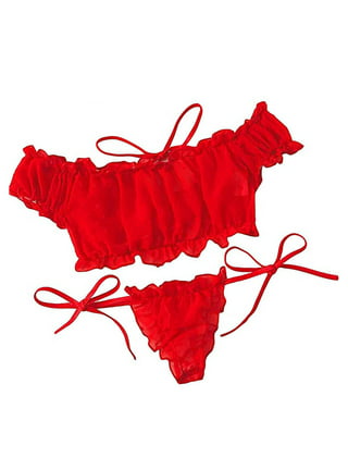 Vedolay Body Harness Lingerie Women's Baby Doll Lingerie Garter Set -Red  Lingerie Burgundy New Garter Underwear Set Sex Clothes Underwear Set