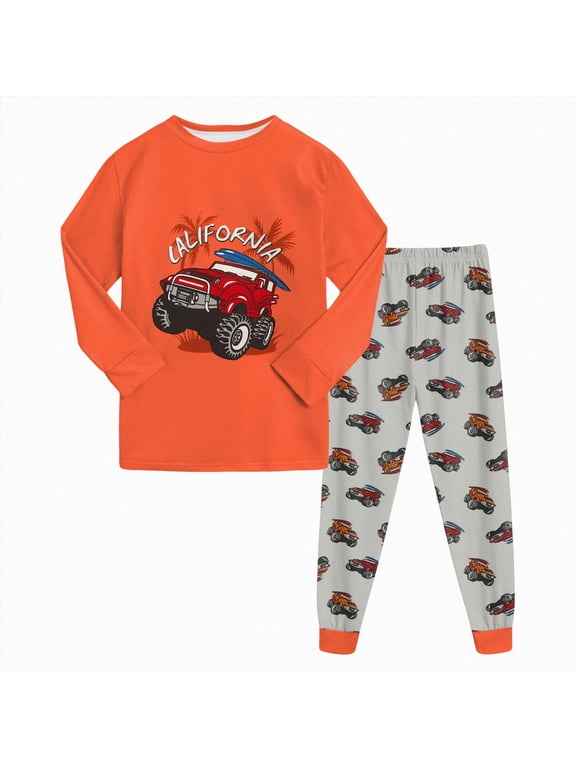 Boy Outfits Fall Winter Printed Cute Printed Long Sleeve Outwear Clothing Sets 1T 2T 3T 4T Toddler Boys Outfit Sets(2-3 Years,Red)