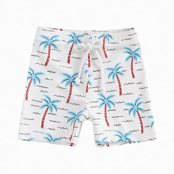 Gibobby Boy/Toddler Boy Swim Trunks Cartoon Engineering Vehicle Excavator Beach Board Shorts Drawstring Swimsuit 3T(2-3 Years,White)