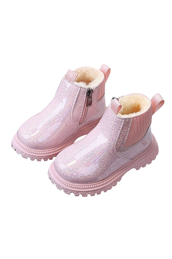 Gibobby Boys Cowboy Boots Toddler Girls Cowgirl Boots Little Big Kid Western Glitter Mid Calf Embroidered Pull On Low Heel,Pink,11.5